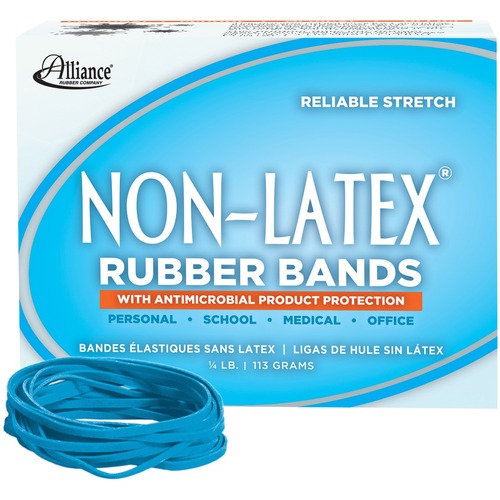 Antimicrobial Non-Latex Rubber Bands, Sz. 33, 3-1/2 X 1/8, .25lb Box