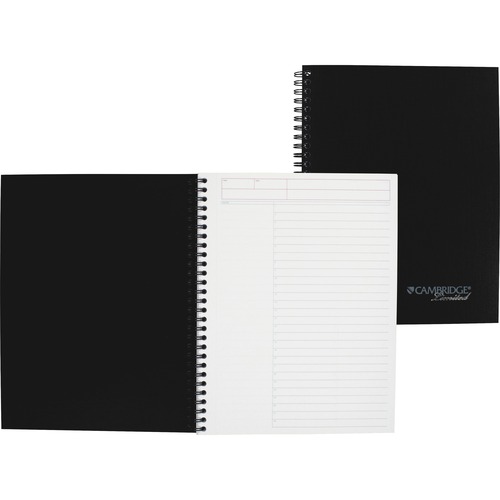 Action Planner Side Bound Business Notebook, 7 1/2 X 9 1/2, Black, 80 Sheets