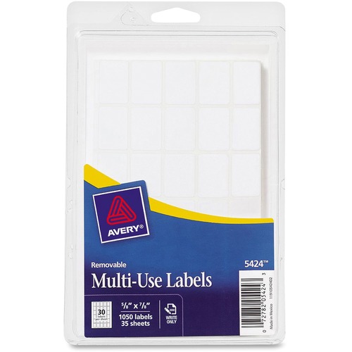 Removable Multi-Use Labels, Handwrite Only, 5/8 X 7/8, White, 1050/pack