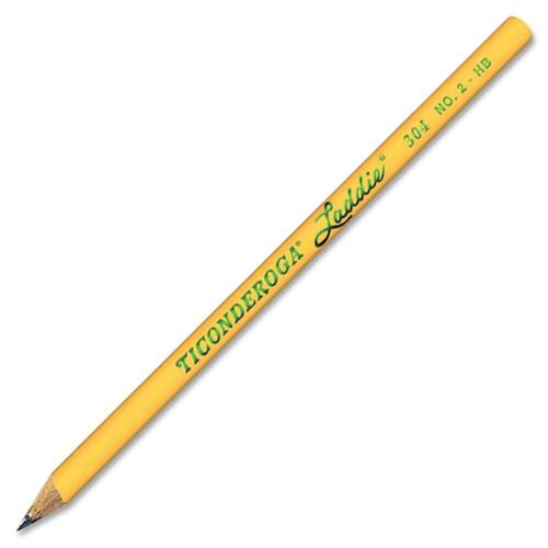 Ticonderoga Laddie Woodcase Pencil W/o Eraser, Hb #2, Yellow, Dozen