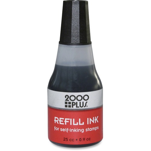 Self-Inking Refill Ink, Black, 0.9 Oz. Bottle