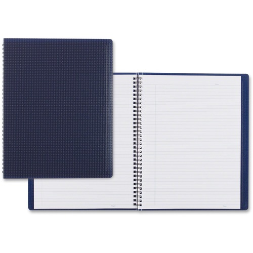 Poly Cover Notebook, 11 X 8 1/2, Ruled, Twin Wire Binding, Blue Cover, 80 Sheets