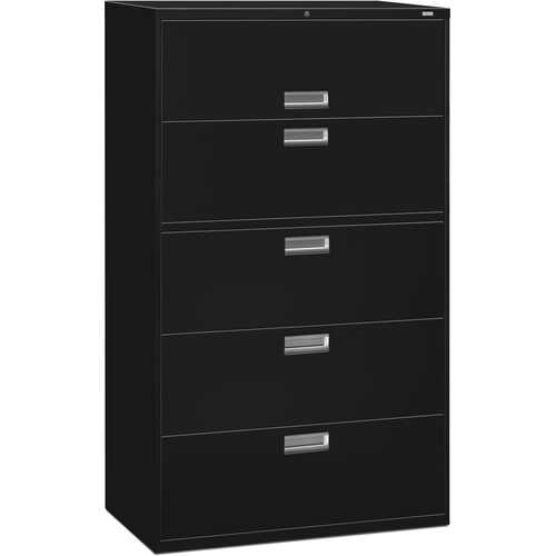 600 Series Five-Drawer Lateral File, 42w X 19-1/4d, Black