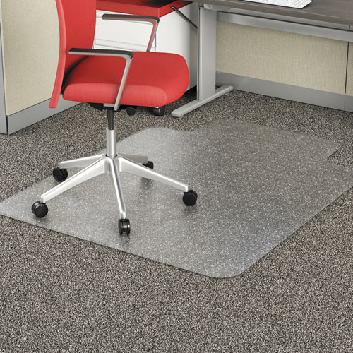 OCCASIONAL USE STUDDED CHAIR MAT FOR FLAT PILE CARPET, 45 X 53, WIDE LIPPED, CR