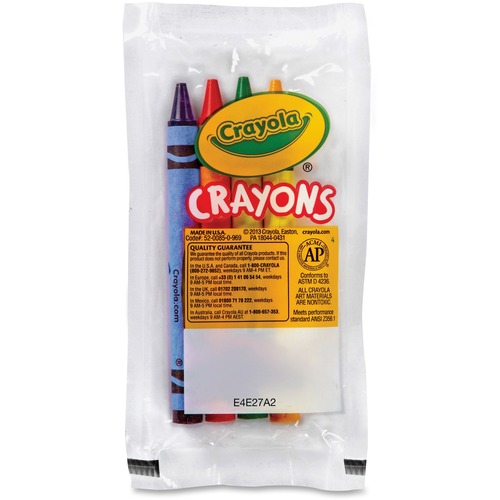 Classic Color Crayons In Cello Pack, 4 Colors, 4/pack, 360 Packs/carton