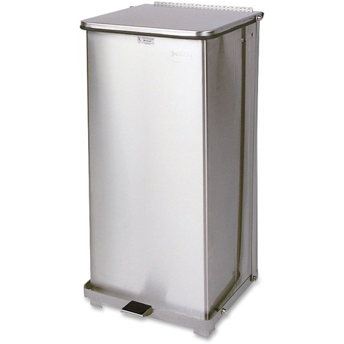 Defenders Biohazard Step Can, Square, Steel, 13 gal, Stainless Steel