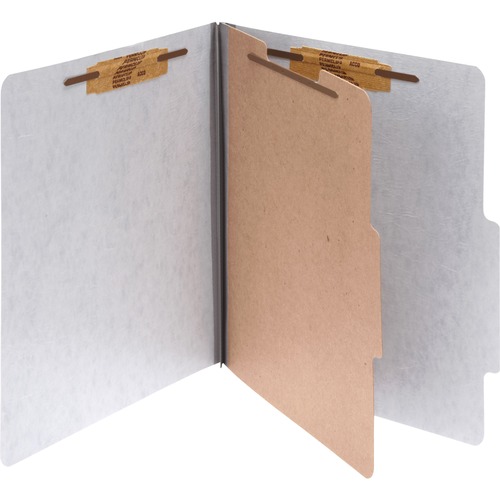 20-Pt Presstex Classification Folders, Letter, 4-Section, Gray, 10/box