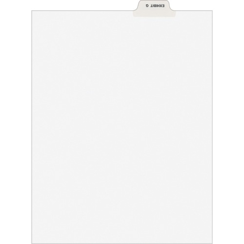 Avery-Style Preprinted Legal Bottom Tab Divider, Exhibit G, Letter, White, 25/pk
