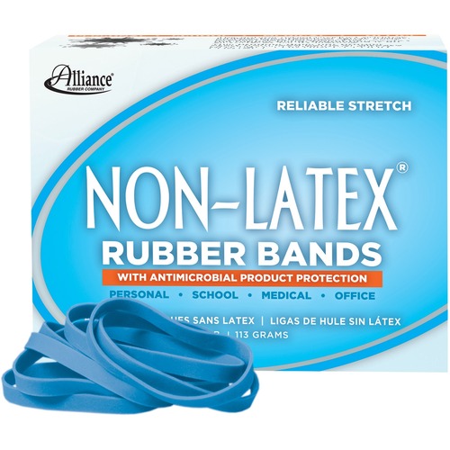 Antimicrobial Rubber Bands,1/4lb,3-1/2"x1/4",95/BX,Cyan Blue