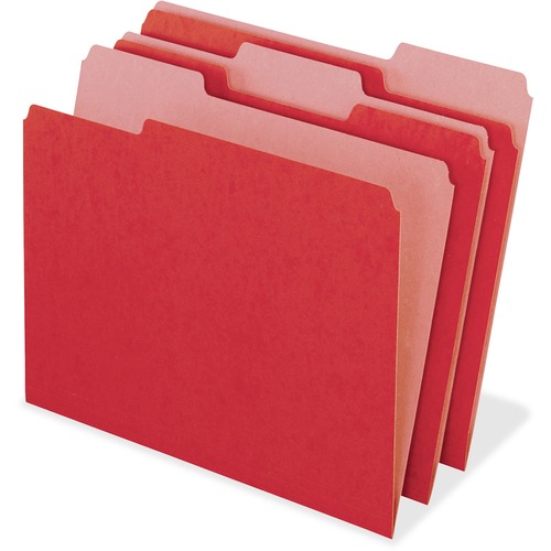EARTHWISE BY 100(percent) RECYCLED COLORED FILE FOLDERS, 1/3-CUT TABS, LETTER SIZE, RED, 100/BOX