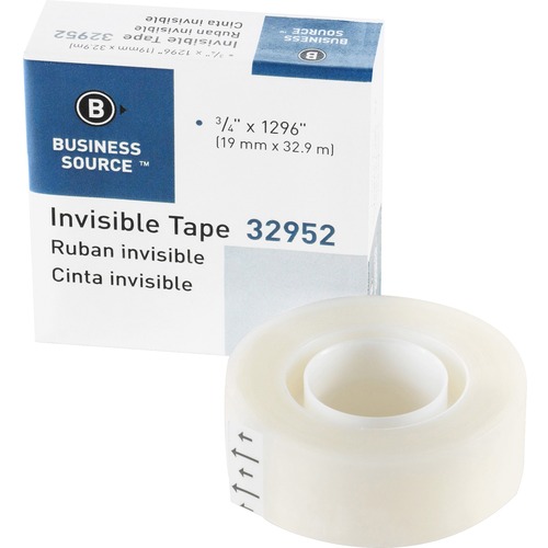 Invisible Tape Refill Roll, 1" Core, 3/4"x1296", 12RL/BX, CL