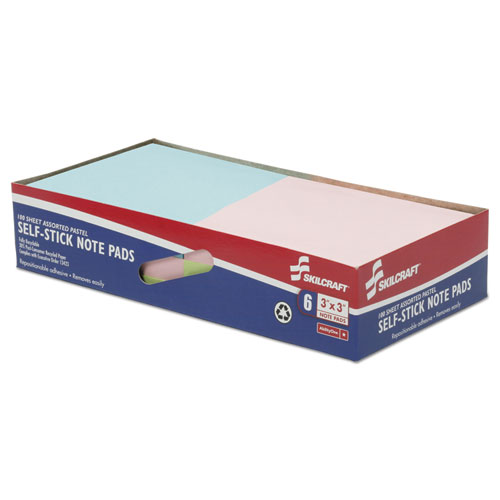 7530014562249, SELF-STICK NOTE PAD SET, 3 X 3 IN, UNRULED, ASSORTED COLORS