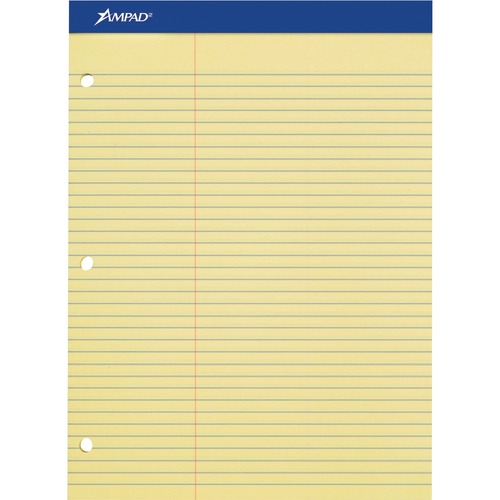 Double Sheets Pad, Law Rule, 8 1/2 X 11 3/4, Canary, 100 Sheets