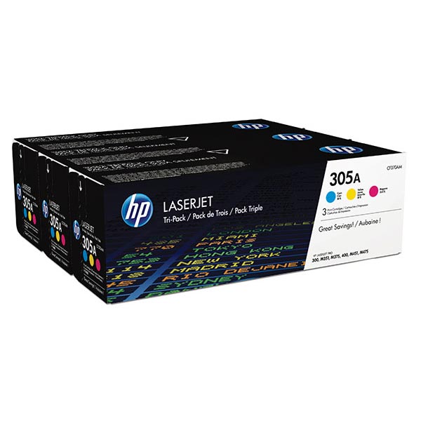 HP CF370AM (HP 305A) Cyan/Magenta/Yellow OEM Toner Cartridge