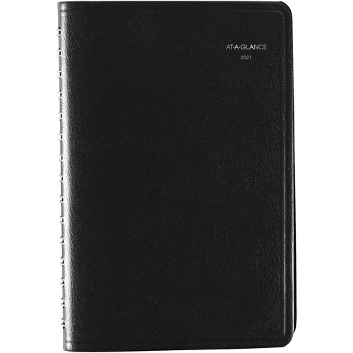 DAILY APPOINTMENT BOOK WITH15-MINUTE APPOINTMENTS, 8.5 X 5.5, BLACK, 2021