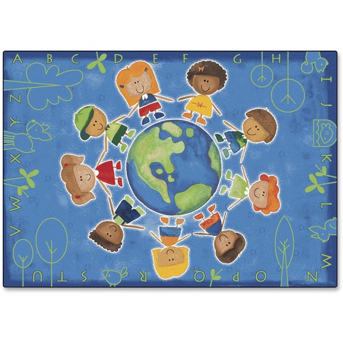 Give The Planet A Hug Rug, 3'10"x5'5", Rectangle, Multi