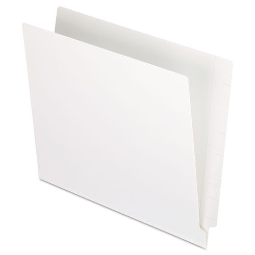 Reinforced End Tab Folders, Two Ply Tab, Letter, White, 100/box