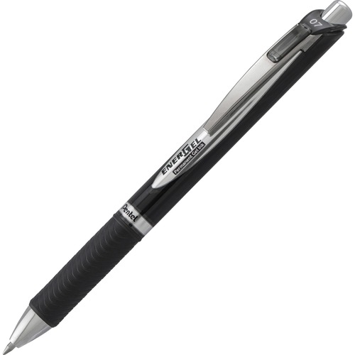 ENERGEL PRO PERMANENT GEL PEN, MEDIUM, 0.7 MM, BLACK INK, BLACK BARREL