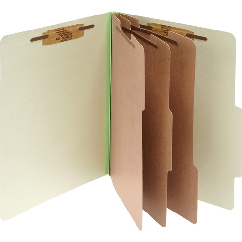 PRESSBOARD CLASSIFICATION FOLDERS, 3 DIVIDERS, LETTER SIZE, LEAF GREEN, 10/BOX