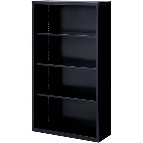 Bookcase, 4-Shelf, Steel, 34-1/2"x12-5/8"x60", Black