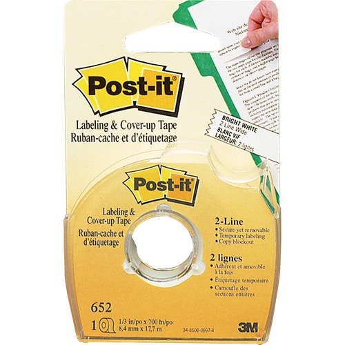 Labeling & Cover-Up Tape, Non-Refillable, 1/3" X 700" Roll