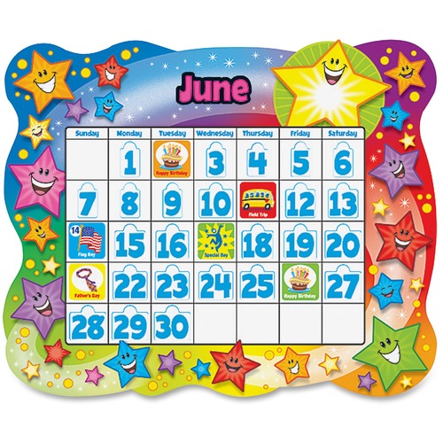 Star Calendar Bulletin Board Set, Stars, 31 1/2" X 26"