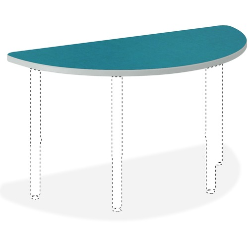 BUILD HALF ROUND SHAPE TABLE TOP, 60W X 30D, BLUE AGAVE