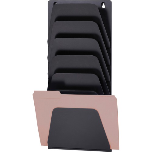 WALL FILE HOLDER, 7 SECTIONS, LEGAL/LETTER, BLACK