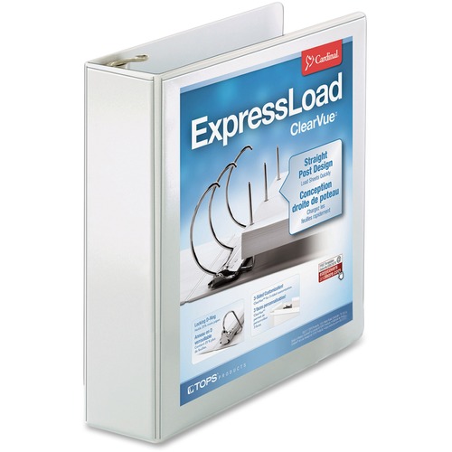 Expressload Clearvue Locking D-Ring Binder, 2" Cap, 11 X 8 1/2, White