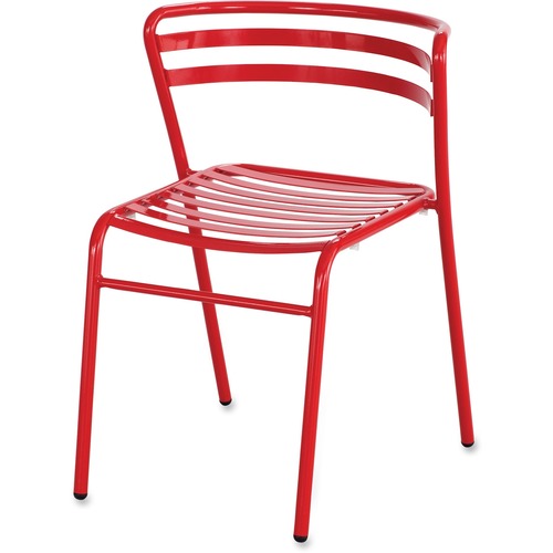 Cogo Steel Outdoor/indoor Stack Chair, Red, 2/carton