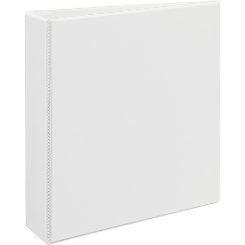 HEAVY-DUTY NON STICK VIEW BINDER WITH DURAHINGE AND SLANT RINGS, 3 RINGS, 2" CAPACITY, 11 X 8.5, WHITE, (5504)