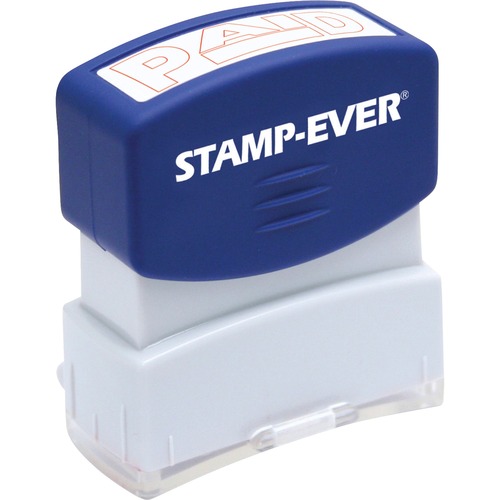 Stamp, Pre-Inked, "PAID", 9/16"x1-11/16" Imp, Red