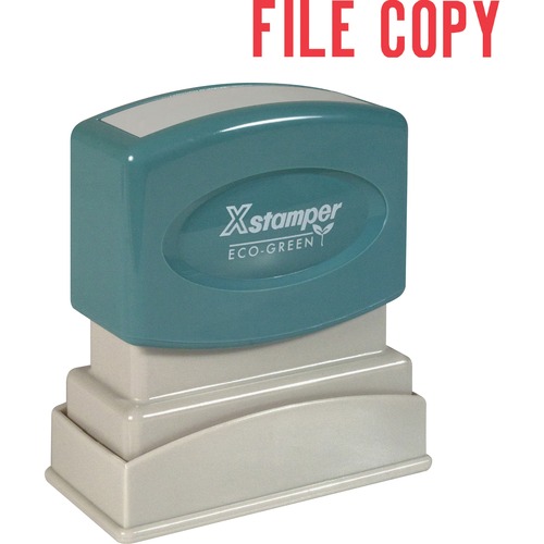 File Copy Pre-inked Stamp, 1/2"x1-5/8", Red Ink