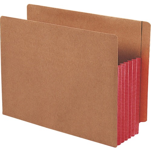 5 1/4" Exp File Pockets, Straight Tab, Letter, Red, 10/box