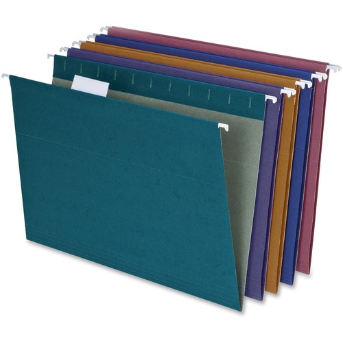 EARTHWISE BY PENDAFLEX 100(percent) RECYCLED COLORED HANGING FILE FOLDERS, LETTER SIZE, 1/5-CUT TAB, ASSORTED, 20/BOX