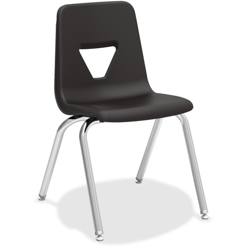 Student Chairs, Stacking, 18-3/4"x20-1/2"x30", 4/CT, Black