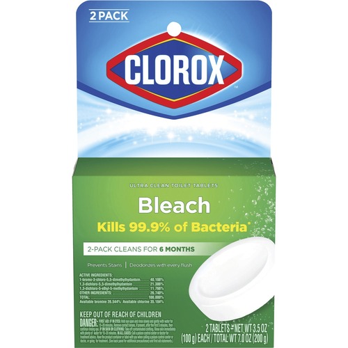 Clorox Company  Toilet Bowl Cleaner Tablets, Bleach, 3.5oz, 2/EA, WE