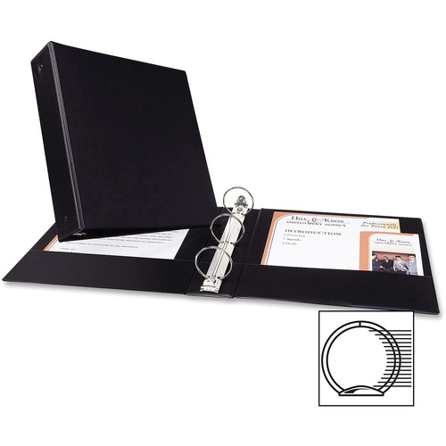 ECONOMY NON-VIEW BINDER WITH ROUND RINGS, 3 RINGS, 2" CAPACITY, 11 X 8.5, BLACK, (3501)