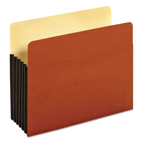 File Pocket With Tyvek, Top Tab, Straight Cut, 1 Pocket, Letter, Brown