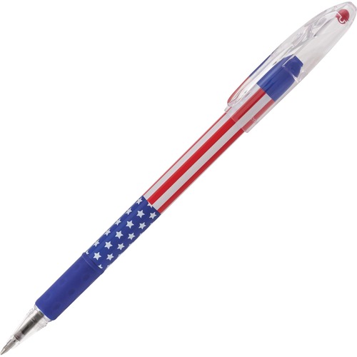 R.s.v.p. Stars & Stripes Ballpoint Stick Pen, Black Ink, Fine, Dozen