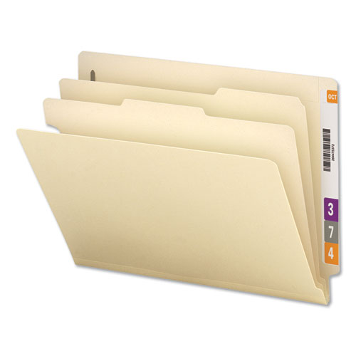 Manila End Tab Folders With Full Cut, Letter, Six-Section, 10/box
