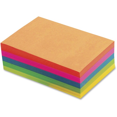 Fluorescent Color Memo Sheets, 20 Lb, 4 X 6, Assorted, 500 Sheets/pack