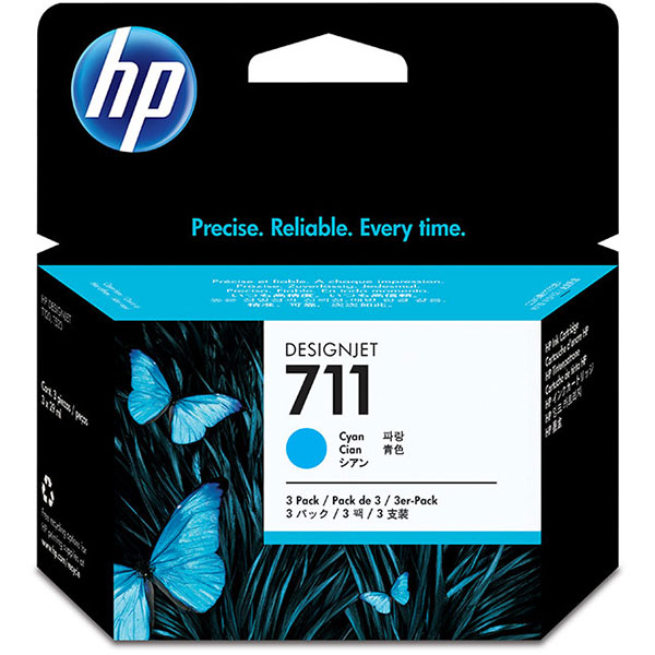 Hewlett-Packard  Ink Cartridges, HP 711, 29 ml, 3/PK, Cyan