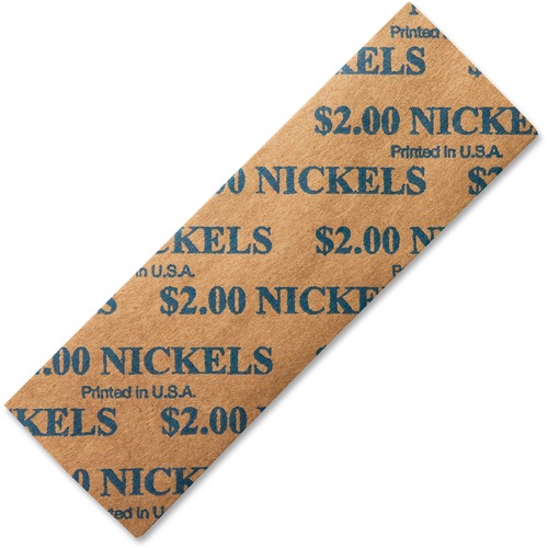 Tubular Coin Wrappers, Nickels, $2, Pop-Open Wrappers, 1000/pack