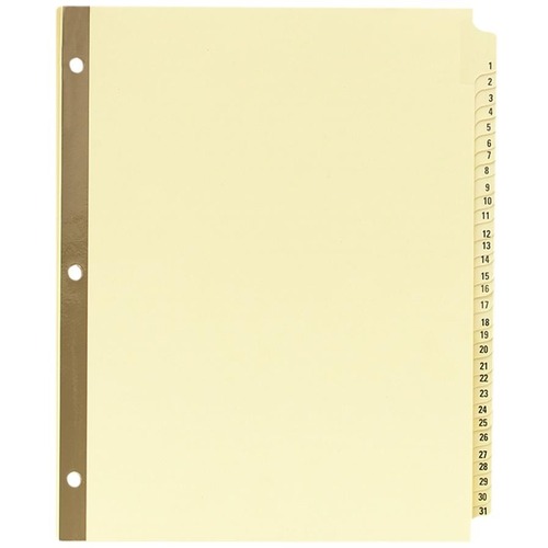 Preprinted Laminated Tab Dividers W/gold Reinforced Binding Edge, 31-Tab, Letter