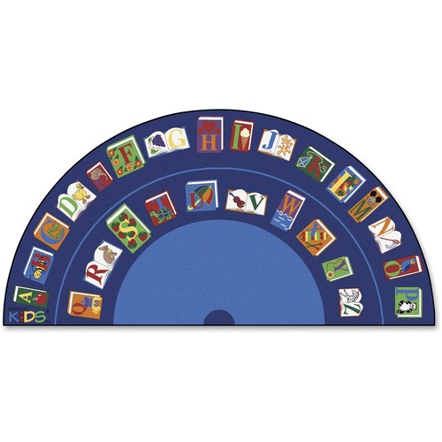 Seating Rug,Read By Book,6'8"x13'4",SemiCircle,Multi