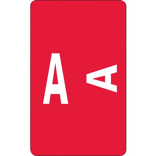 Alpha-Z Color-Coded Second Letter Labels, Letter A, Red, 100/pack