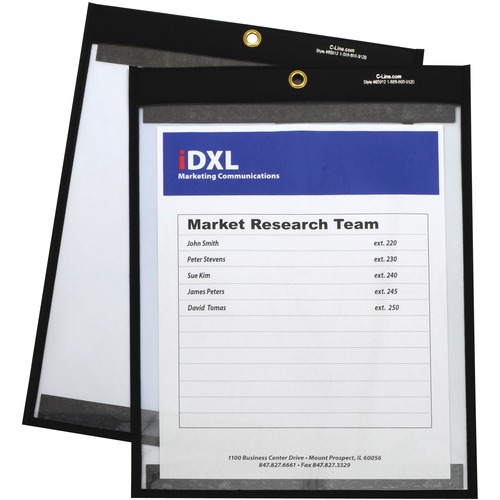 Magnetic Stitched Shop Ticket Holders, Clear, 75", 9 X 12, 25/box