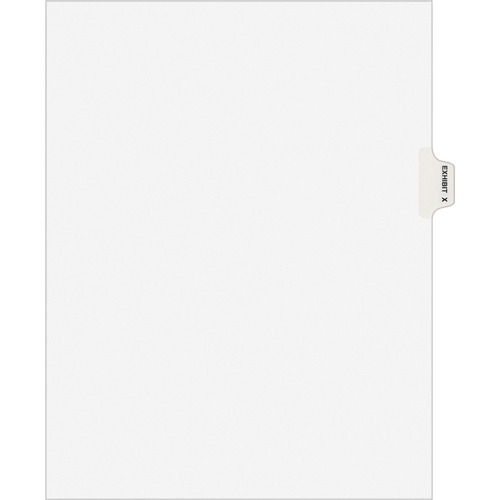 Avery-Style Preprinted Legal Side Tab Divider, Exhibit X, Letter, White, 25/pack