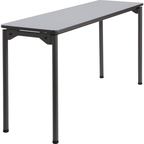 Maxx Legroom Rectangular Folding Table, 60w X 18d X 29-1/2h, Gray/charcoal